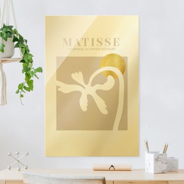Glasbild - Matisse Interpretation - Palme und Sonne - Hochformat 2:3