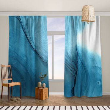 Vorhang - Meliertes Blau