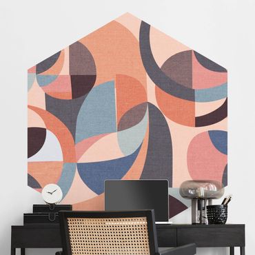 Hexagon Tapete selbstklebend - Moderne Kreise