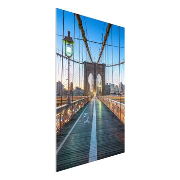 Forex Fine Art Print - Morgenblick von der Brooklyn Bridge - Hochformat 2:3