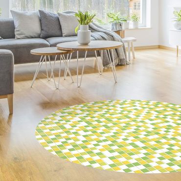 Runder Vinyl-Teppich - Mosaikfliesen Frühlingsset