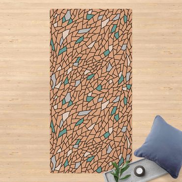 Kork-Teppich - Mosaiklinien Muster Pastell - Hochformat 1:2