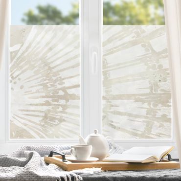 Fensterfolie - Sichtschutz - Muschel Silhouette auf Leinen - Fensterbilder