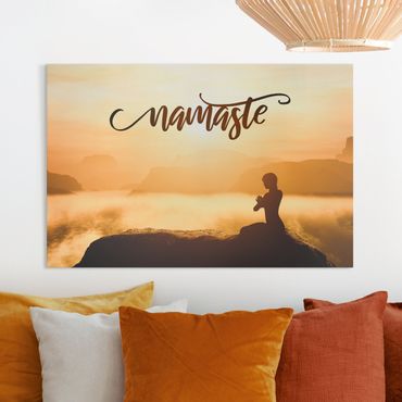Leinwandbild - Namaste Sonnenaufgang im Gebirge - Querformat 3:2