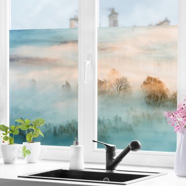 Fensterfolie - Sichtschutz - Nebel bei Sonnenaufgang - Fensterbilder