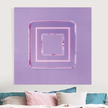 Leinwandbild - Neon Gamer Symbol Square - Quadrat - 1:1