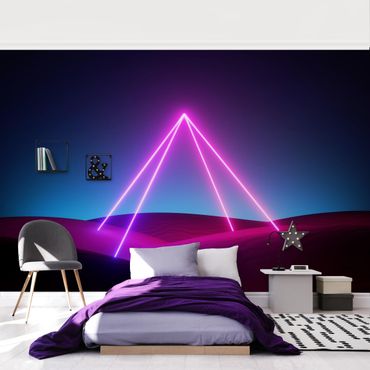 Fototapete - Neonlichtpyramide