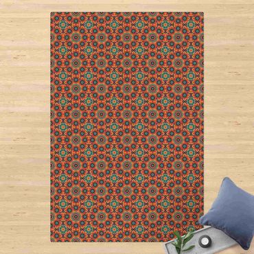 Kork-Teppich - Orientalisches Muster mit bunten Blumen - Hochformat 2:3