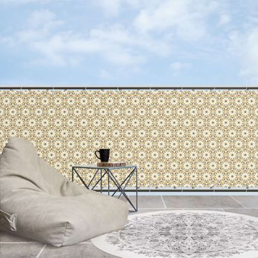 Balkon Sichtschutz - Orientalisches Muster mit gelben Sternen