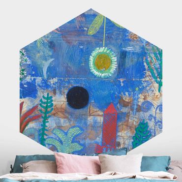 Hexagon Mustertapete selbstklebend - Paul Klee - Versunkene Landschaft