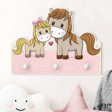 Kindergarderobe Holz - Pferd Pony