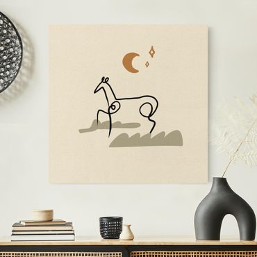 Leinwandbild Natur - Picasso Interpretation - Das Pferd - Quadrat 1:1