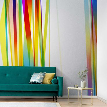 Metallic Tapete  - Rainbow Stripes