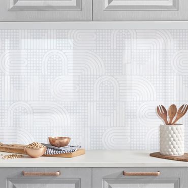 Küchenrückwand - Regenbogenmuster in Weiß II
