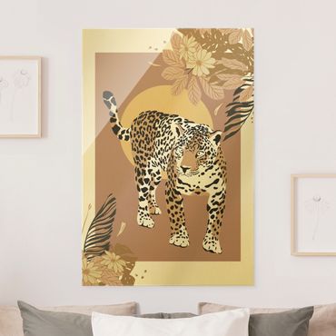Glasbild - Safari Tiere - Leopard - Hochformat 2:3