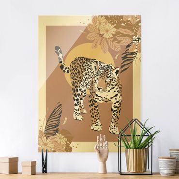 Glasbild - Safari Tiere - Leopard - Hochformat 3:4