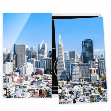 Herdabdeckplatte Glas - San Francisco Skyline