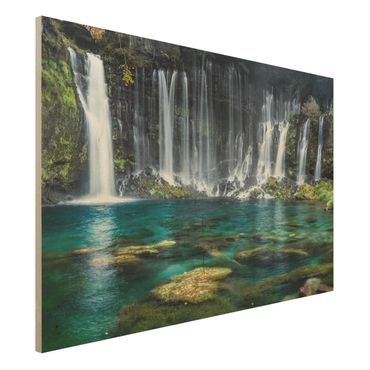 Holzbild - Shiraito Wasserfall - Querformat