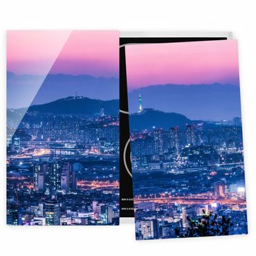 Herdabdeckplatte Glas - Skyline von Seoul