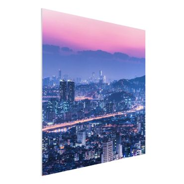Forex Fine Art Print - Skyline von Seoul - Quadrat 1:1