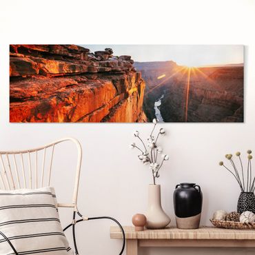 Leinwandbild - Sonne im Grand Canyon - Panorama 3:1