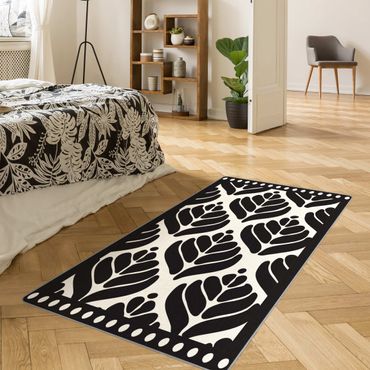 Teppich - Stilisierte Palmenblätter mit Balken