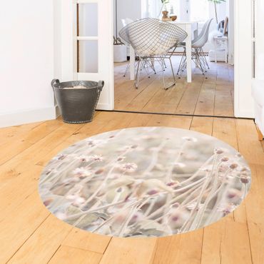Runder Vinyl-Teppich - Strahlende Blumenwiese