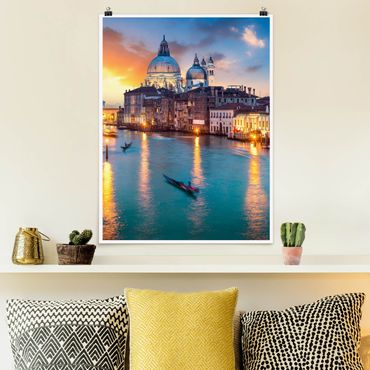 Poster - Sunset in Venice - Hochformat 3:4