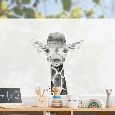 Fensterfolie - Sichtschutz - Tier Party - Giraffe - Fensterbilder