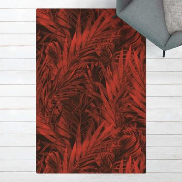 Kork-Teppich - Tropisches dunkles Unterholz Rot - Hochformat 2:3