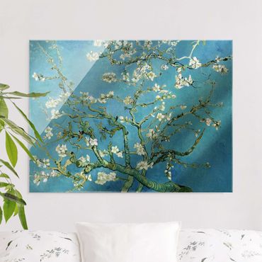 Glasbild - Kunstdruck Vincent van Gogh - Mandelblüte - Post-Impressionismus Quer 4:3