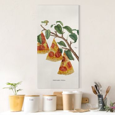 Leinwandbild - Vintage Pflanze - Pizza - Hochformat 1:2
