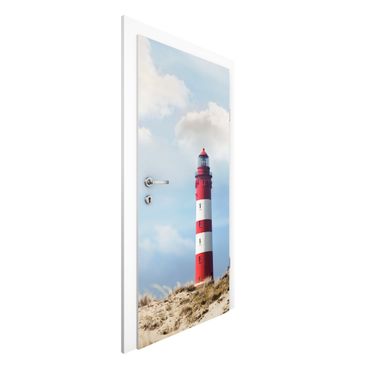 Türtapete Leuchtturm mit Holzweg Tapete Kunstdruck Türbild M0329 