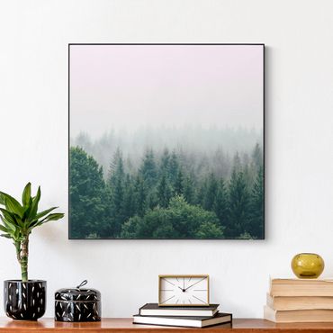 Wechselbild - Wald im Nebel Dämmerung