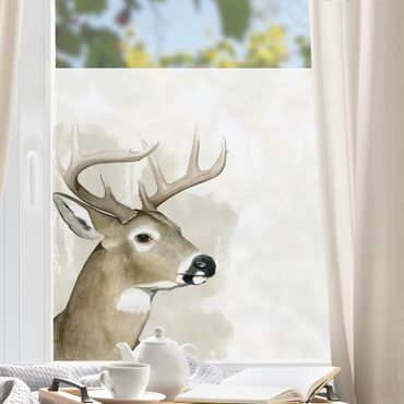 Fensterfolie - Sichtschutz - Waldfreunde - Hirsch - Fensterbilder