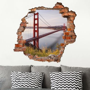 3D Wandtattoo - Golden Gate Bridge in San Francisco - Quadrat 1:1