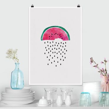 Poster - Wassermelonen Regen - Hochformat 2:3