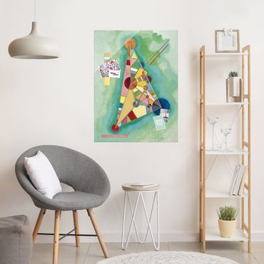 Glasbild - Kunstdruck Wassily Kandinsky - Bunt im Dreieck - Expressionismus Hoch 3:4