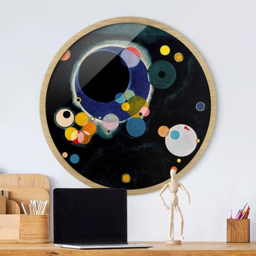 Rundes Gerahmtes Bild - Wassily Kandinsky - Skizze Kreise
