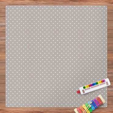 Kork-Teppich - Weiße Punkte auf Grau - Quadrat 1:1
