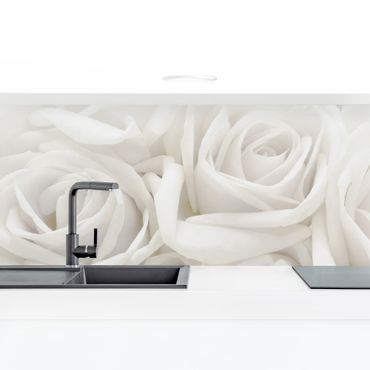 Küchenrückwand - Weiße Rosen