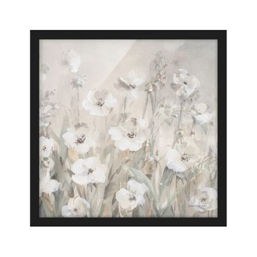 Bild mit Rahmen - Weiße sommerliche Blumen