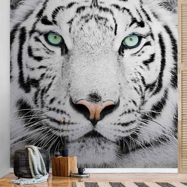Metallic Tapete  - Weißer Tiger