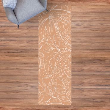 Kork-Teppich - Weißes botanisches Dickicht - Hochformat 1:3