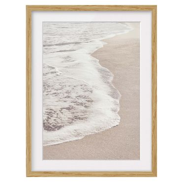 Bild mit Rahmen - Welle küsst Strand