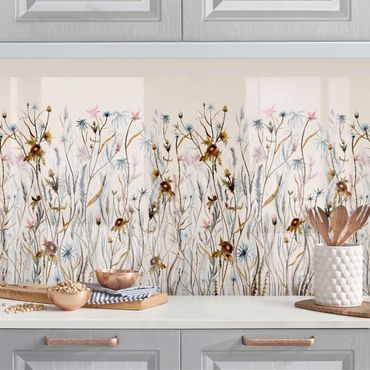 Küchenrückwand - Wilde Trockenblumenwiese