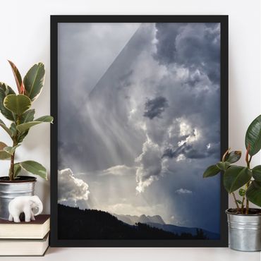 Bild mit Rahmen - Wilde Wolken - Hochformat