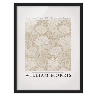 Bild mit Rahmen - William Morris - Chrysanthemum Pattern Beige