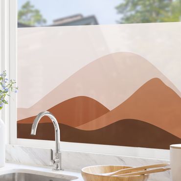 Fensterfolie - Sichtschutz - Wüsten Berge II - Fensterbilder