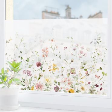 Fensterfolie - Sichtschutz - Zartes Blütenarrangement - Fensterbilder